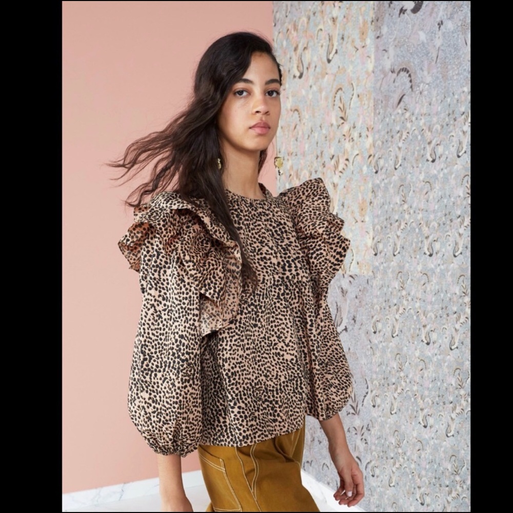 NWOT Ulla Johnson Caasi Blouse in Cheetah
